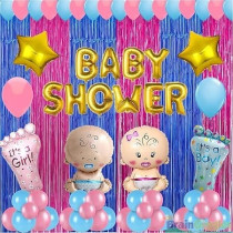 Brain Giggles Baby Shower Decoration Set, 2 Pieces, Blue/Pink