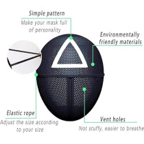 Brain Giggles Game Mask With Triangle Print, Black