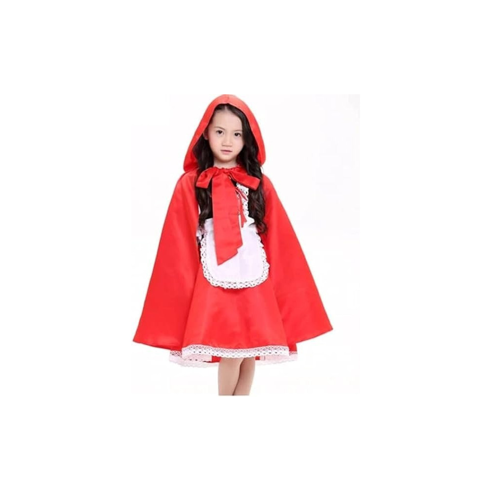 Jade Riding Hood Costume For Girls, White And Red, Large