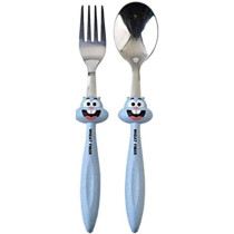 Jade 2 Pieces Bunny Kid’s Stainless Steel Bunny Spoon And Fork Set, Blue