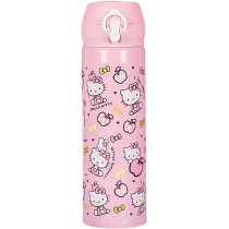 Brain Giggles Steel Flask Insulated Thermos Stainless Steel For Kids, 500 ml, Kitty Pink