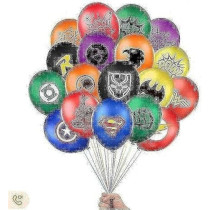Brain Giggles Superhero Balloons Birthday Decorations For Boys And Girls, Set Of 36