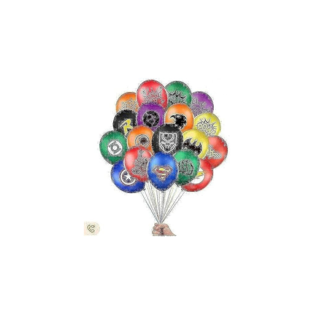 Brain Giggles Superhero Balloons Birthday Decorations For Boys And Girls, Set Of 36