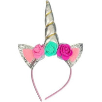 Brain Giggles Silver Unicorn Headband For Girls