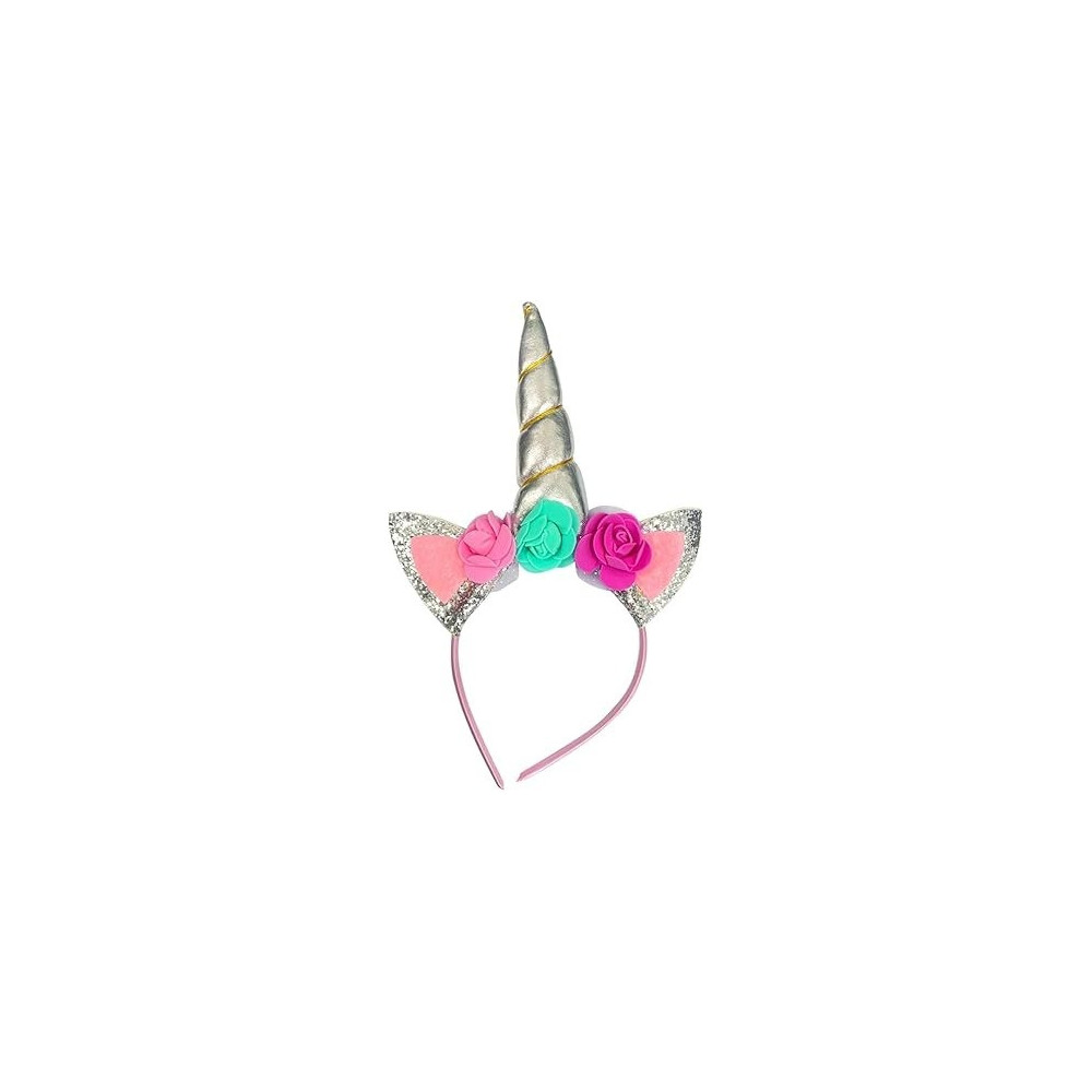 Brain Giggles Silver Unicorn Headband For Girls
