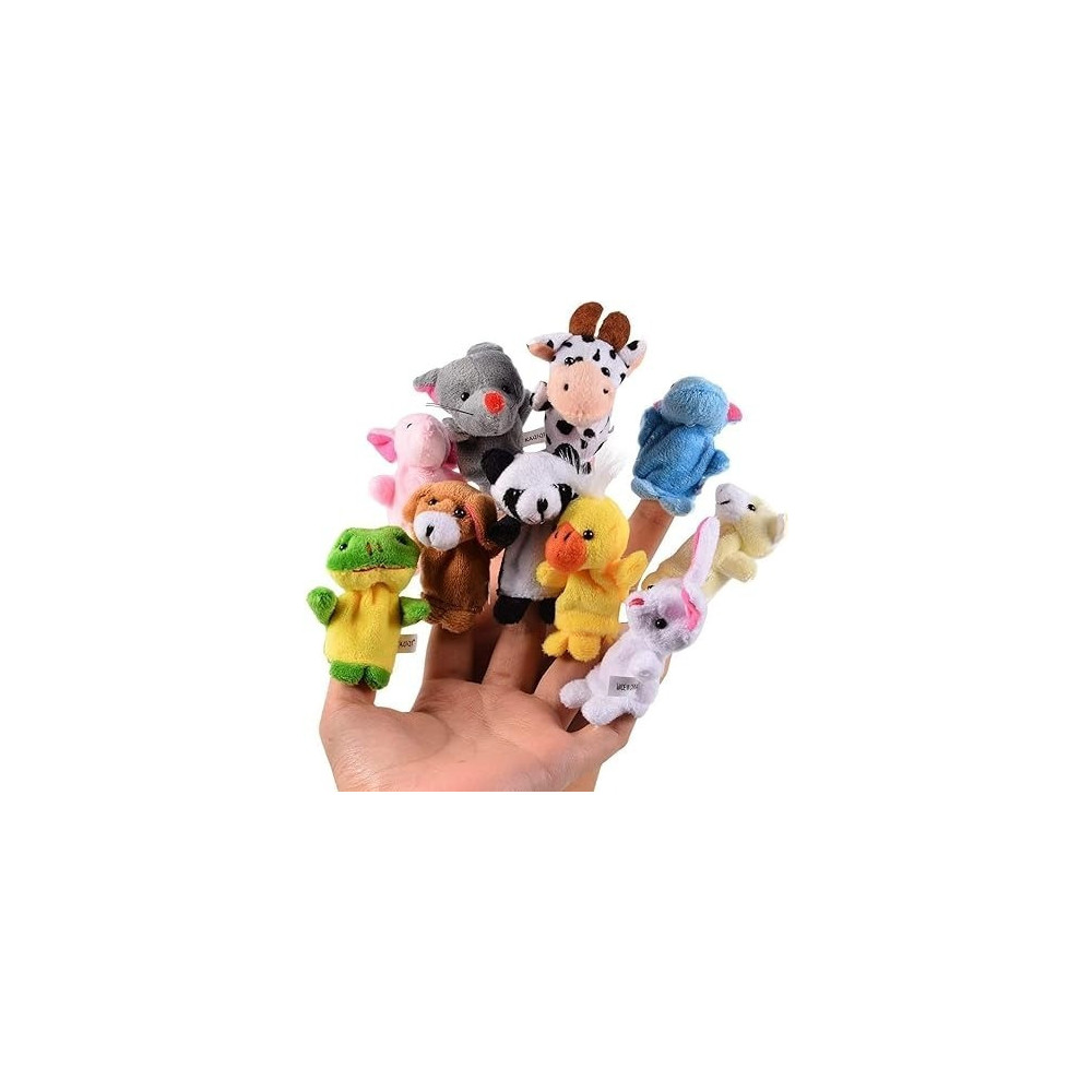 Brain Giggles 10 Pieces Soft Plush Animal Finger Puppets Set