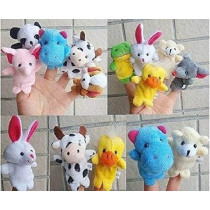 Brain Giggles 10 Pieces Soft Plush Animal Finger Puppets Set