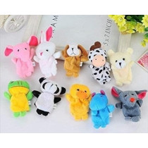Brain Giggles 10 Pieces Soft Plush Animal Finger Puppets Set