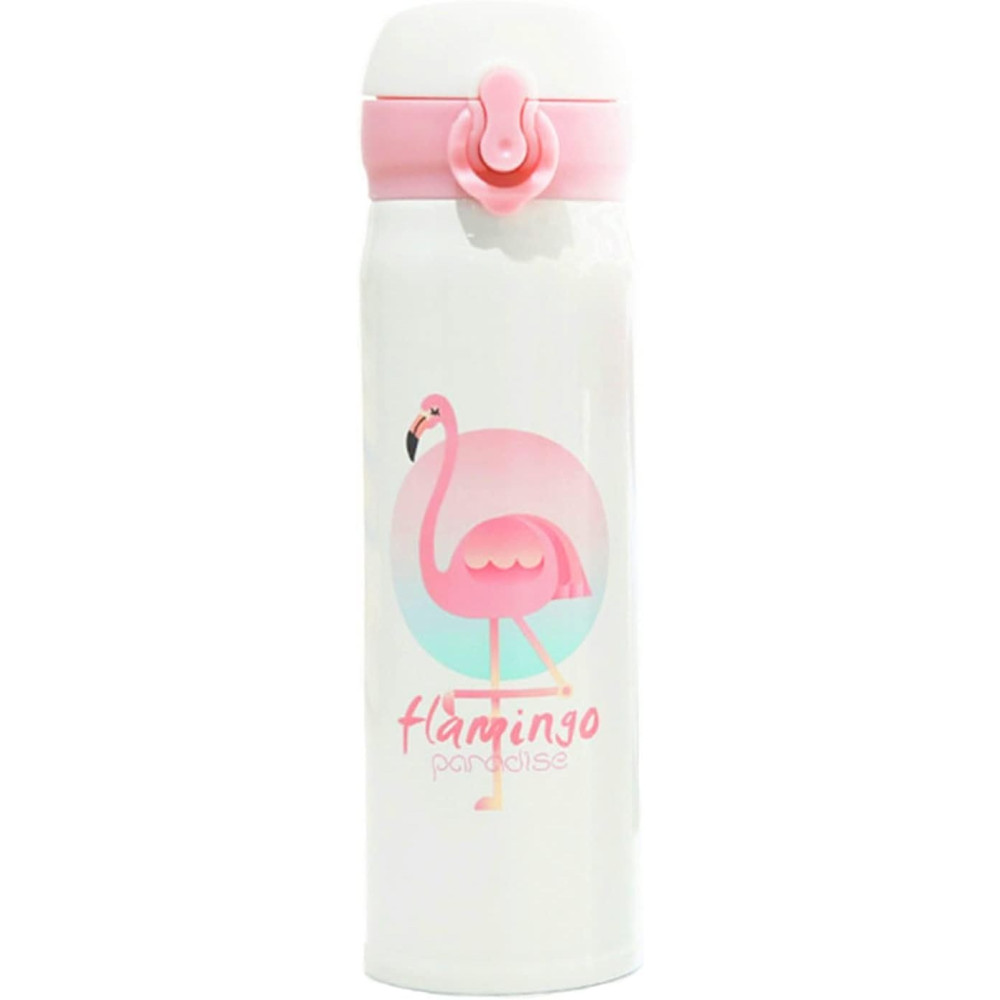 Brain Giggles Flamingo Steel Flask Insulated Thermos Stainless Steel For Kids, 500 ml