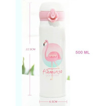 Brain Giggles Flamingo Steel Flask Insulated Thermos Stainless Steel For Kids, 500 ml