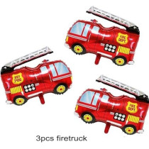 Brain Giggles Fire Truck Theme Birthday Decoration Kit, 45 Pieces