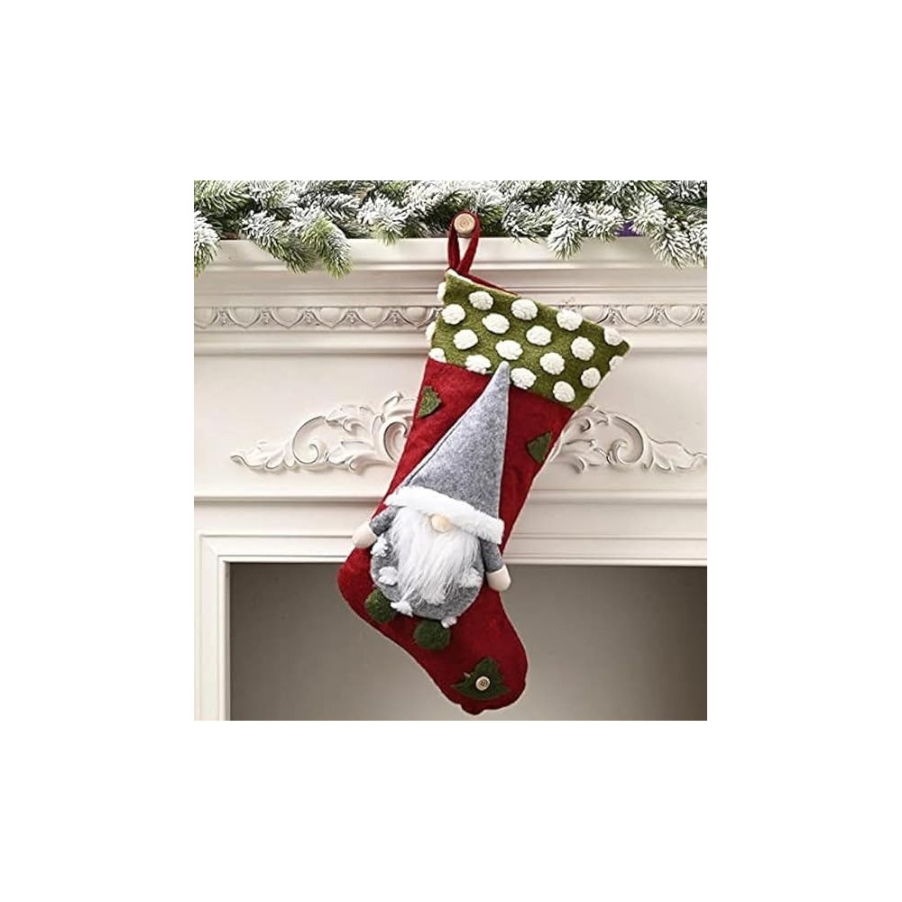 Brain Giggles Christmas Stocking For Holiday Home Decoration Gift Socks Ornament Bags, Red