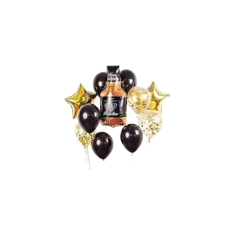 Brain Giggles Black And Gold Birthday Balloon Set Perfect For Birthday Decoration