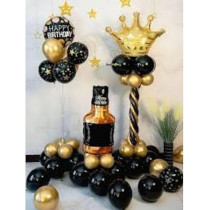 Brain Giggles Black And Gold Birthday Balloon Set Perfect For Birthday Decoration
