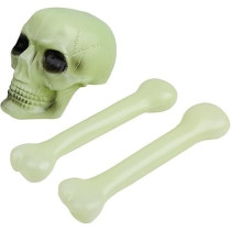 Brain Giggles Glow In The Dark Plastic Skull Bone Halloween Decoration