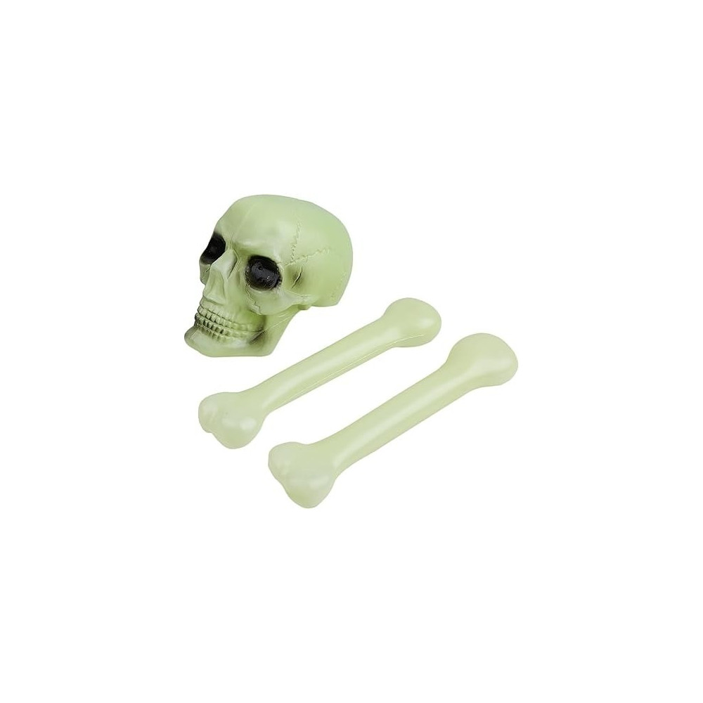Brain Giggles Glow In The Dark Plastic Skull Bone Halloween Decoration