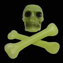 Brain Giggles Glow In The Dark Plastic Skull Bone Halloween Decoration