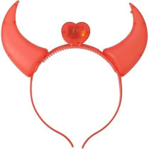 Brain Giggles Red Glowing LED Devil Horns Headband Halloween Accessory/Prop For Kids And Adults, Plastic Head Boopers For Cosplay And Costume Fun