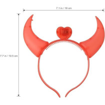 Brain Giggles Red Glowing LED Devil Horns Headband Halloween Accessory/Prop For Kids And Adults, Plastic Head Boopers For Cosplay And Costume Fun