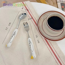 Brain Giggles Kids Cutlery Set With Case, Stainless Steel Bpa Free Spoon And Fork Set, Ideal For School, Travel, And Lunch Box, Toddler Children Tableware With Cutlery Case, Yellow