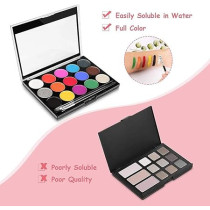 Brain Giggles Face And Body Paint Kit, 15 Vibrant Colors With Stencils And Brushes, Water-Based, Non-Toxic Face Paint Set For Kids And Adults, Ideal For Halloween Makeup, Cosplay, Festivals, Birthdays