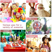 Brain Giggles Face And Body Paint Kit, 15 Vibrant Colors With Stencils And Brushes, Water-Based, Non-Toxic Face Paint Set For Kids And Adults, Ideal For Halloween Makeup, Cosplay, Festivals, Birthdays