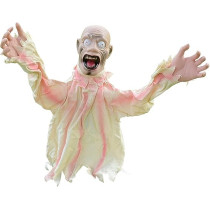 Brain Giggles Hanging Scary Doll Props For Halloween Horror Indoor Outdoor Garden Decoration, White