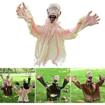 Brain Giggles Hanging Scary Doll Props For Halloween Horror Indoor Outdoor Garden Decoration, White