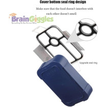 Brain Giggles Bento Lunch Box -Leakproof, Bpa-Free, Airtight Tiffin With Spoon And Fork- 5 Compartments, 1100Ml, Microwave Safe Bento Box For Kids And Adults, Ideal For School And Office, Blue