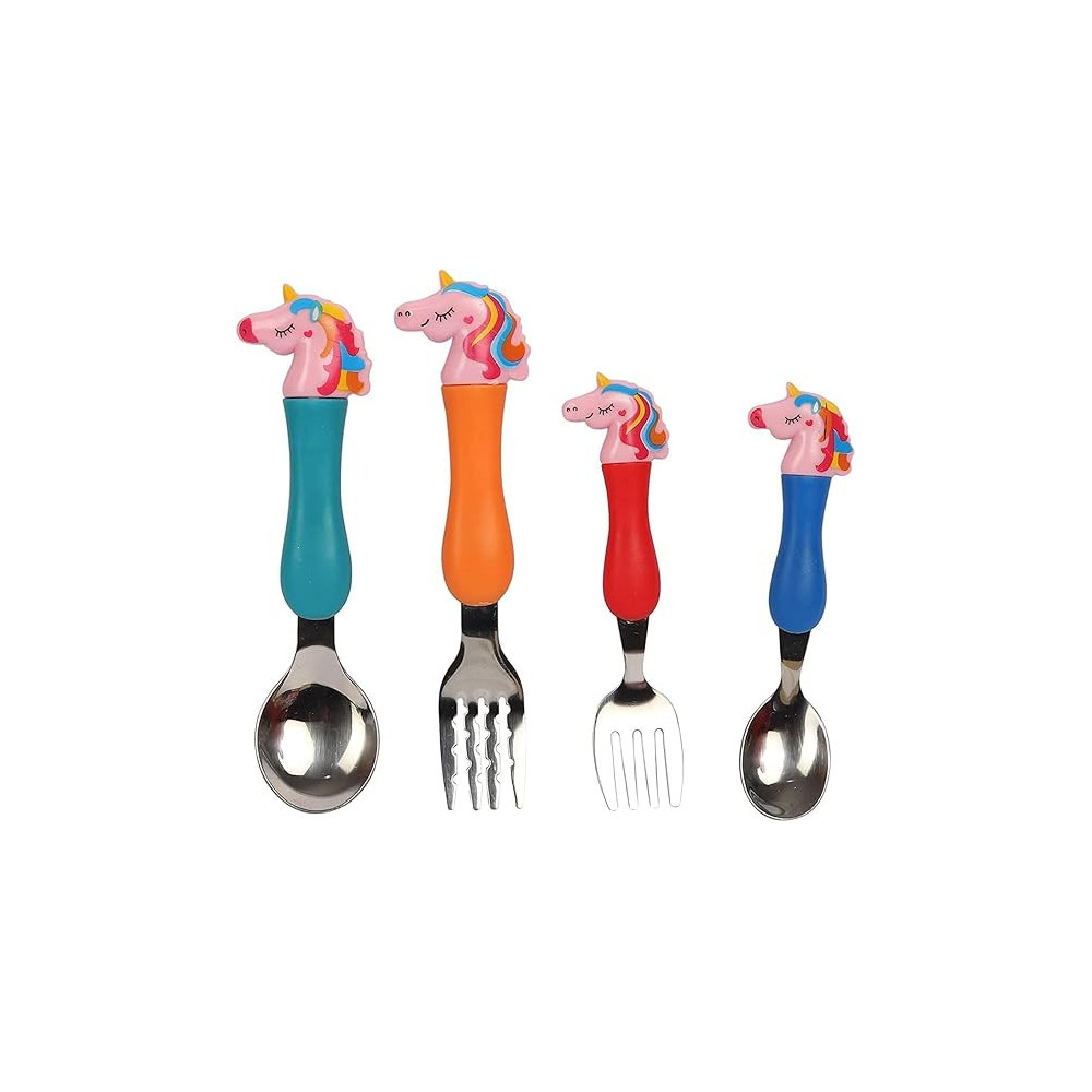 Brain Giggles Brain Giggles Unicorn Theme Spoon And Fork Set For Kids