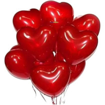 Brain Giggles Red Heart-Shaped 10-Inch Latex Balloons, Valentines Day Decoration, Perfect For Party Decoration, 50 Pieces