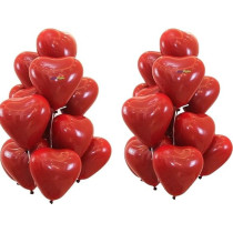 Brain Giggles Red Heart-Shaped 10-Inch Latex Balloons, Valentines Day Decoration, Perfect For Party Decoration, 50 Pieces