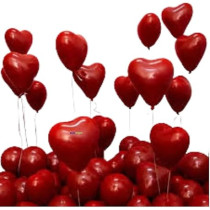 Brain Giggles Red Heart-Shaped 10-Inch Latex Balloons, Valentines Day Decoration, Perfect For Party Decoration, 50 Pieces
