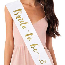 Brain Giggles Brain Giggles Bride To Be Sash Bachelorette Party Sash Bachelorette Party Decorations Party Favors Accessories Bridal Shower Decorations Engagement Party Decoration, Gold/White