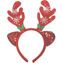 Brain Giggles Christmas Headband For Kids And Adults, Reindeer Hair Band, Kids Party Headwear, Fun Holiday Christmas Hair Accessories For Girls And Women