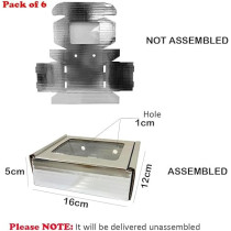 Insulated Silver Food Packaging Box With Clear Window, 16 x 12 x 5 Cm Insulated Food Box With 11 x 8 Cm Clear Window, Disposable Food Storage Containers For Hot And Cold Food Delivery, Pack Of 6