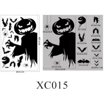 Brain Giggles Black Ghost Monster And Pumpkin Shadow Window Wall Sticker Giant Ghost Witch Skeleton Decal Decor Halloween Party Decoration