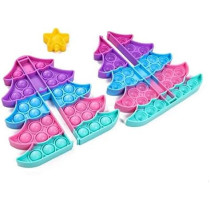Brain Giggles 3D Christmas Tree Pop It Fidget Toy For Kids, Silicone Toy, Portable Push Bubble Popper Game, Perfect For Kids Play And Christmas Decoration, Unicorn