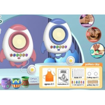 Brain Giggles Kids Pottery Wheel, Motorized Pottery Wheel Activity Set, Complete Pottery Wheel And Painting Kit Mess Free Air Dry Clay For Kids, Blue
