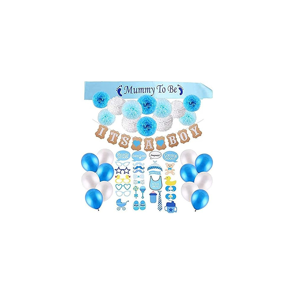 Brain Giggles Its A Boy Baby Shower Gender Reveal Party Decorations, Blue