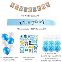 Brain Giggles Its A Boy Baby Shower Gender Reveal Party Decorations, Blue