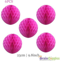 Brain Giggles Honeycomb Ball Party Decorations, Diy Hanging Balls Paper Pom Poms, Round Honeycomb Paper Lanterns, For Wedding, Birthday Party Decorations, Dark Pink