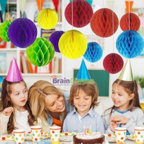 Brain Giggles Honeycomb Ball Party Decorations, Diy Hanging Balls Paper Pom Poms, Round Honeycomb Paper Lanterns, For Wedding, Birthday Party Decorations, Dark Pink