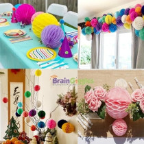 Brain Giggles Honeycomb Ball Party Decorations, Diy Hanging Balls Paper Pom Poms, Round Honeycomb Paper Lanterns, For Wedding, Birthday Party Decorations, Dark Pink