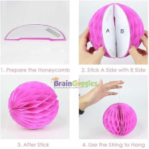 Brain Giggles Honeycomb Ball Party Decorations, Diy Hanging Balls Paper Pom Poms, Round Honeycomb Paper Lanterns, For Wedding, Birthday Party Decorations, Dark Pink