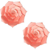 Brain Giggles 2 Pcs Light Pink 20Cm Diy Rose 3D Paper Flower Paper Backdrop Flower Crafting Wall Decoration For Wedding Birthday Home Party Celebration