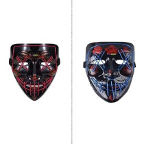 Brain Giggles Halloween Mask With LED Light Up Purge Mask, Set Of Two Masks, 1 With Purple Plus 1 With Blue LED Lights With 3 LED Flash Modes, Halloween Party Mask For Kids/Adults, Halloween Accessory