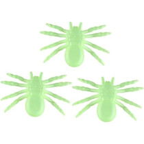 Brain Giggles Set Of 3 Glow In The Dark Fake Spider, Luminous Plastic Spiders, For Haunted House Bar Scary Props Party Home Halloween Decoration