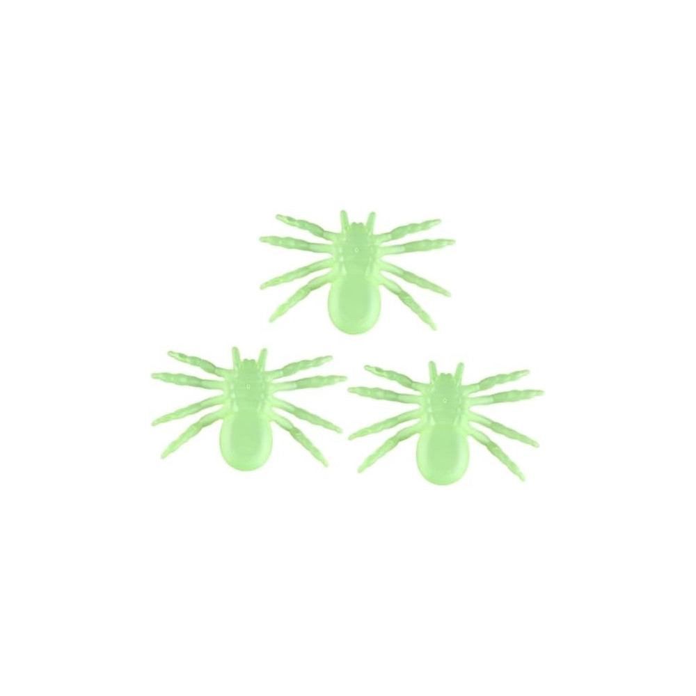 Brain Giggles Set Of 3 Glow In The Dark Fake Spider, Luminous Plastic Spiders, For Haunted House Bar Scary Props Party Home Halloween Decoration
