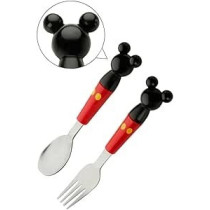 Brain Giggles Mickey Mouse Stainless Steel Spoon Ergonomic Portable Kids Cutlery Set